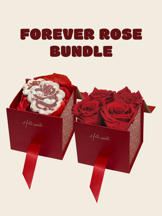 YD4R - Guo Nian 2024 - Speculoos biscuits with Forever Roses and Red envelope