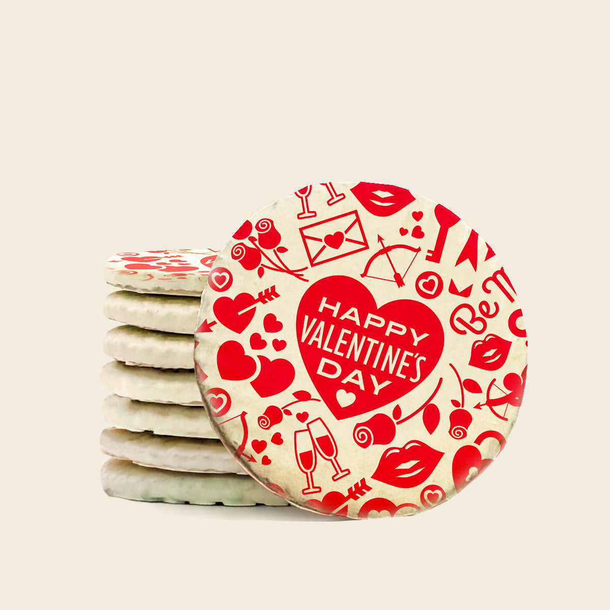 VD2W - Happy Valentine's day - Caramel Stroopwafel biscuits (8pcs)